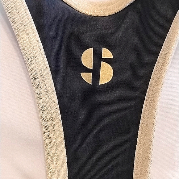 Sports Illustrated Women's Racerback Tank Black & Gold Bra, Size: S, NWT - Picture 9 of 11